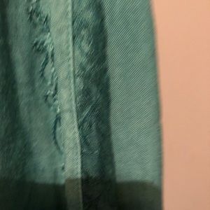 Festival ready green embroidered mix media dress